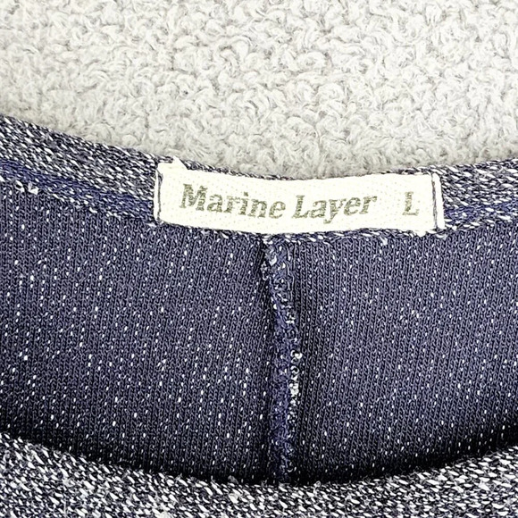 Marine Layer Womens Long Sleeve Tweed Knit  Shift Dress Size L  30GT - Picture 4 of 8